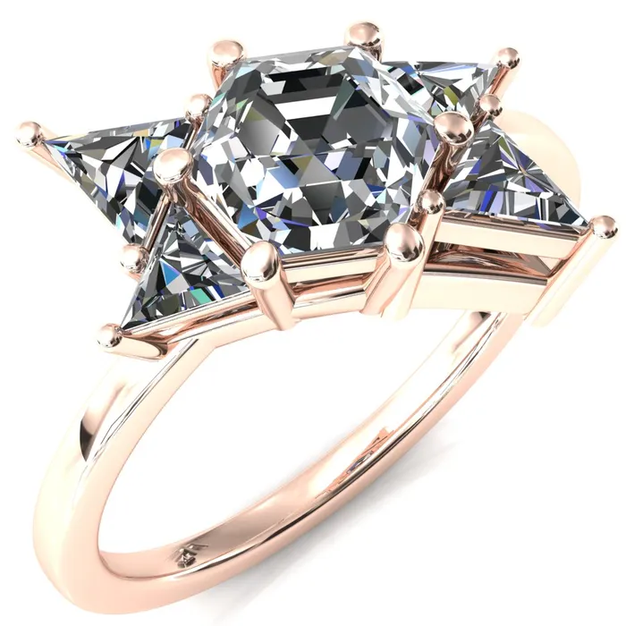 Rings Fire Brilliance 75mm Hexagon 5 Stone Triangle Ring