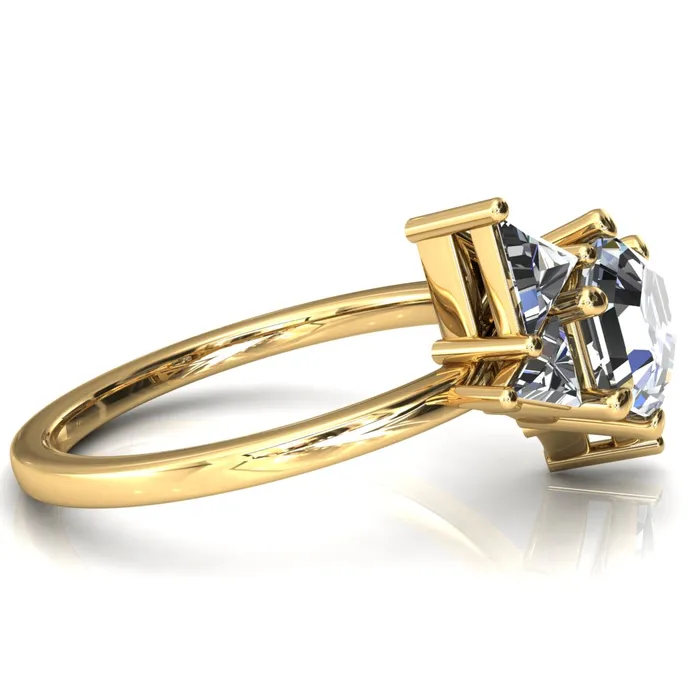 Rings Fire Brilliance 75mm Hexagon 5 Stone Triangle Ring
