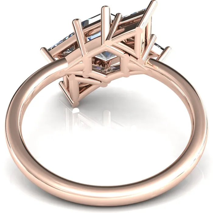 Rings Fire Brilliance 75mm Hexagon 5 Stone Triangle Ring
