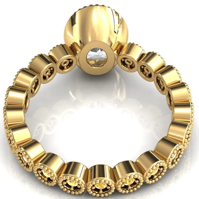 Rings Fire Brilliance Borea Oval Center Stone Full Bezel Milgrain Yellow Sapphire Accent Full Eternity Ring