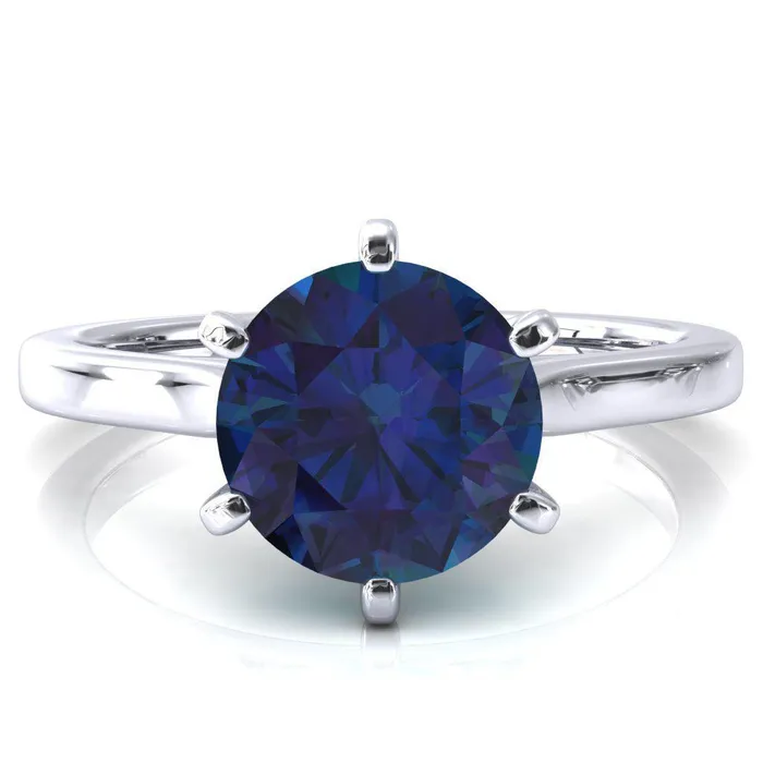 Rings Fire Brilliance Darci Round Alexandrite 6 Prong Cathedral Solitaire Engagement Ring Rings Fire Brilliance Darci Round Alexandrite 6 Prong Cathedral Solitaire Engagement Ring
