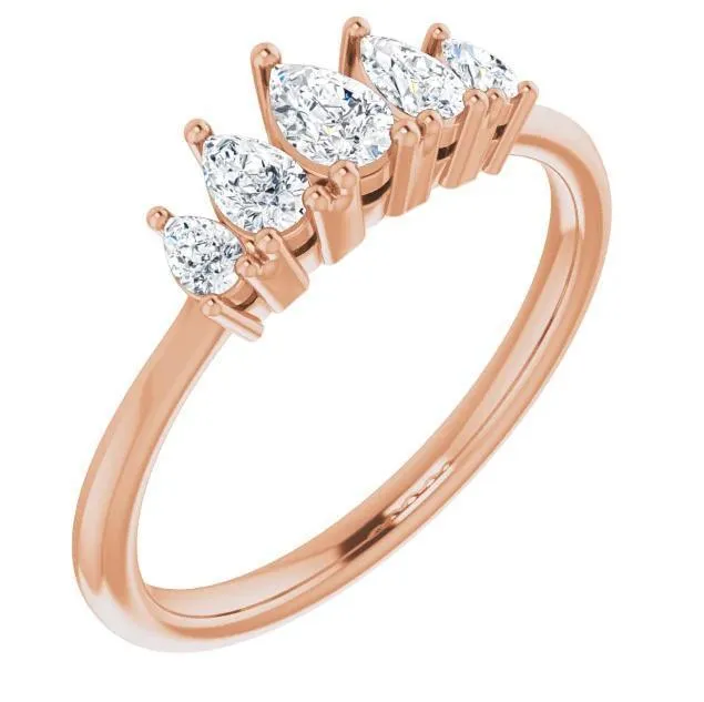 Rings Fire Brilliance Fabianna Pear 5Stone LabGrown Diamonds Anniversary Band Rings Fire Brilliance Fabianna Pear 5Stone LabGrown Diamonds Anniversary Band