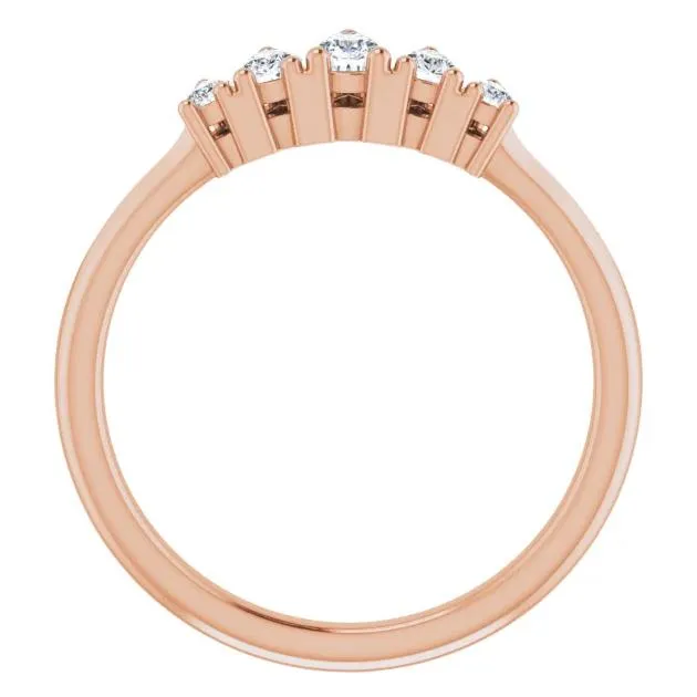 Rings Fire Brilliance Fabianna Pear 5Stone LabGrown Diamonds Anniversary Band