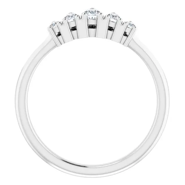 Rings Fire Brilliance Fabianna Pear 5Stone LabGrown Diamonds Anniversary Band