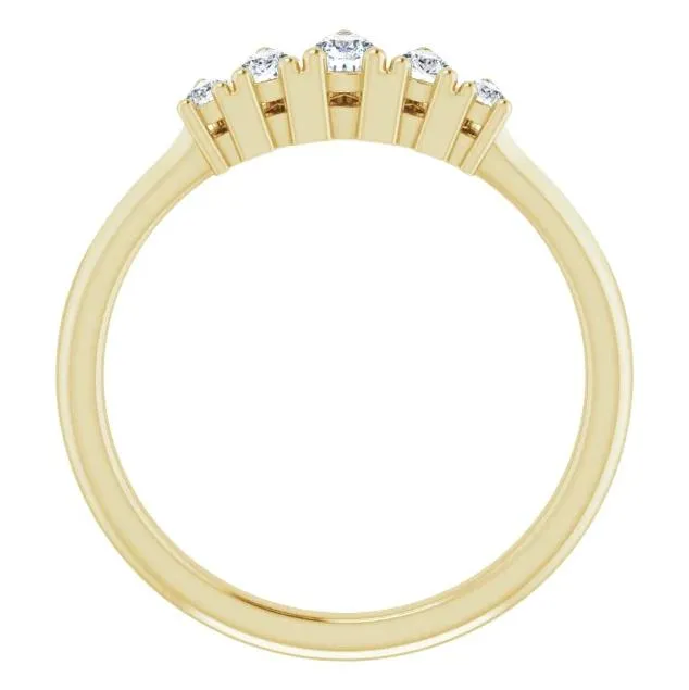 Rings Fire Brilliance Fabianna Pear 5Stone LabGrown Diamonds Anniversary Band