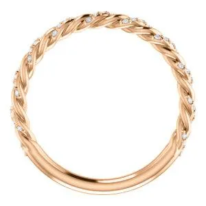 Rings Fire Brilliance Kenla Round Moissanite 34 Eternity Rope 18K Rose Gold Band