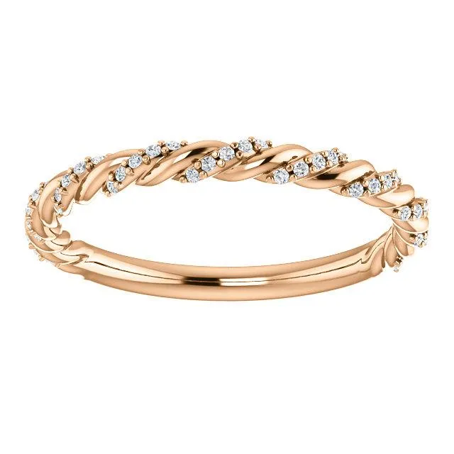 Rings Fire Brilliance Kenla Round Moissanite 34 Eternity Rope 18K Rose Gold Band