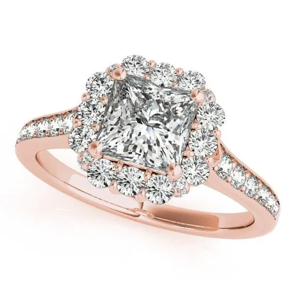 Rings Fire Brilliance Kyle PrincessSquare Moissanite Cathedral Halo Engagement Ring