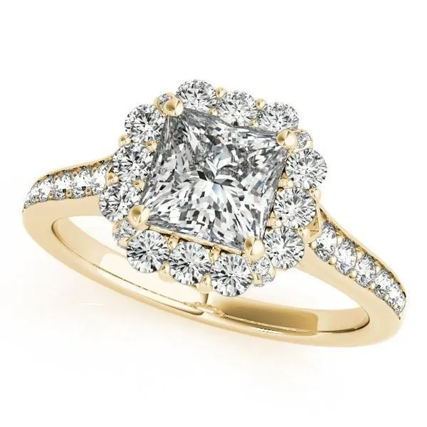 Rings Fire Brilliance Kyle PrincessSquare Moissanite Cathedral Halo Engagement Ring