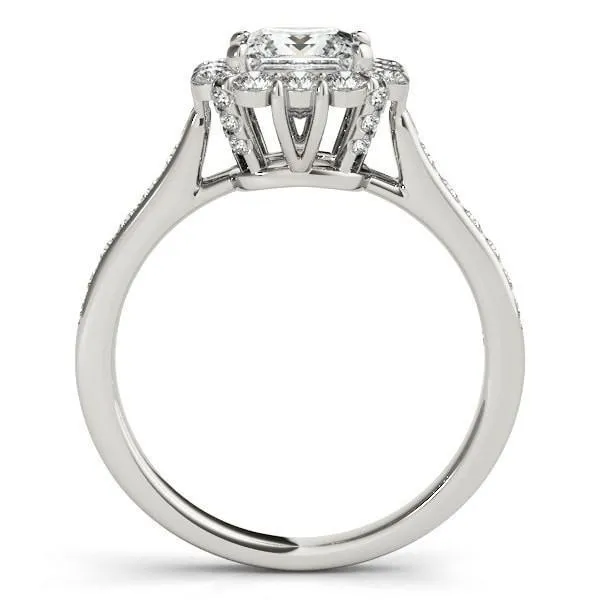 Rings Fire Brilliance Kyle PrincessSquare Moissanite Cathedral Halo Engagement Ring