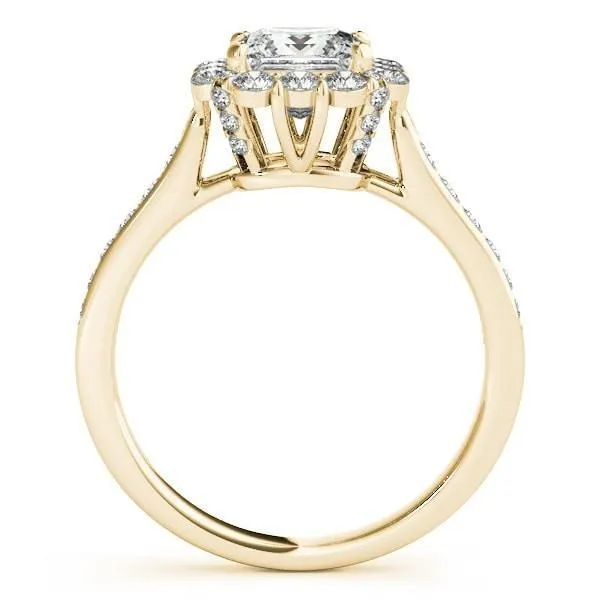 Rings Fire Brilliance Kyle PrincessSquare Moissanite Cathedral Halo Engagement Ring