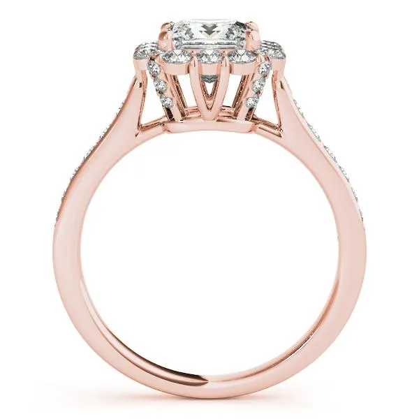 Rings Fire Brilliance Kyle PrincessSquare Moissanite Cathedral Halo Engagement Ring