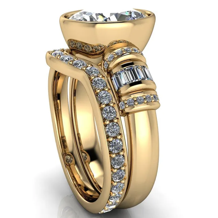 Rings Fire Brilliance Medley Oval Center Stone Full Bezel Diamond Side Engagement Ring