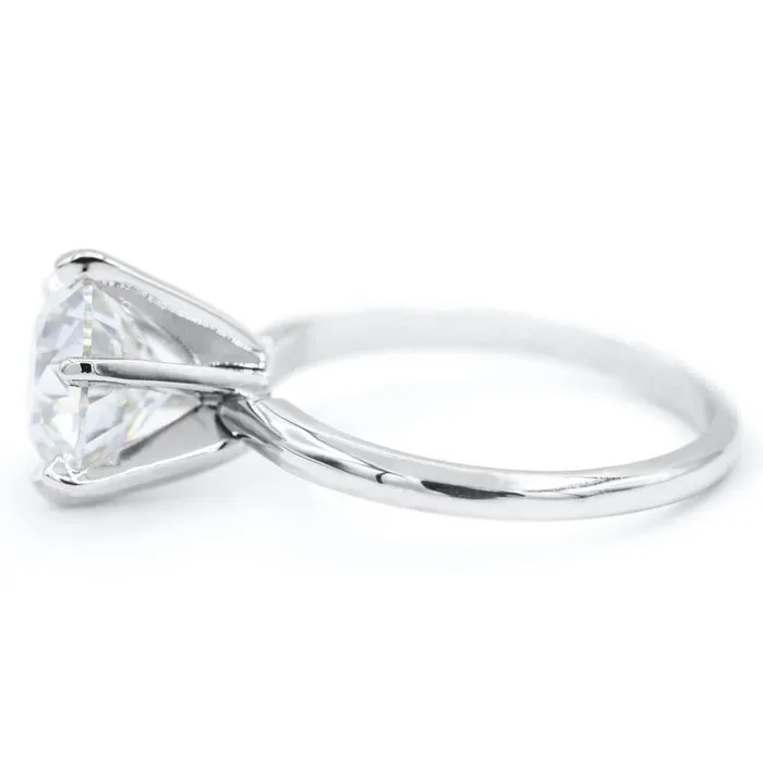 Rings Fire Brilliance Old European Cut OEC Round Moissanite Platinum 6 Prongs Solitaire Ring