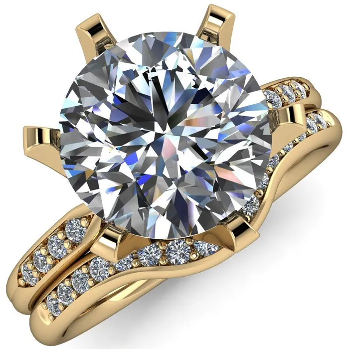 Rings Fire Brilliance Olivia Round Center Stone 6 Prong Airline Crown Shoulder Setting Engagement Ring Rings Fire Brilliance Olivia Round Center Stone 6 Prong Airline Crown Shoulder Setting Engagement Ring