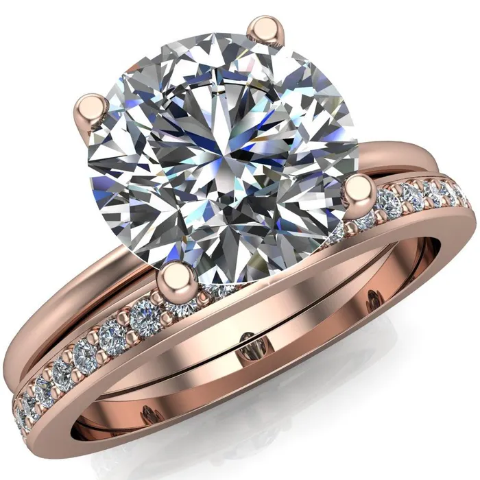 Rings Fire Brilliance Phoebe Round Center Stone Classic 4 V Prongs Solitaire Ring Rings Fire Brilliance Phoebe Round Center Stone Classic 4 V Prongs Solitaire Ring