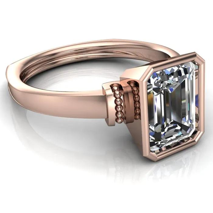 Rings Fire Brilliance Romi Emerald Center Stone Filigree Euro Shank Ring