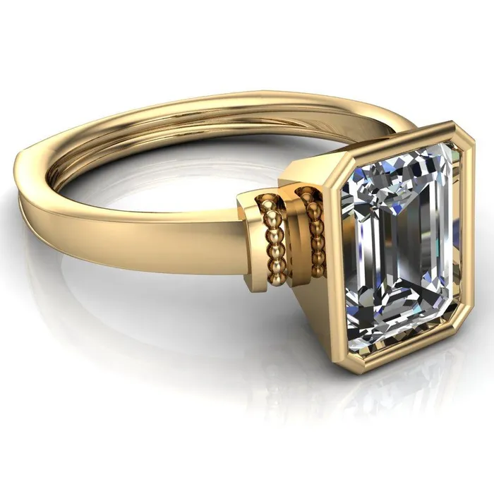 Rings Fire Brilliance Romi Emerald Center Stone Filigree Euro Shank Ring