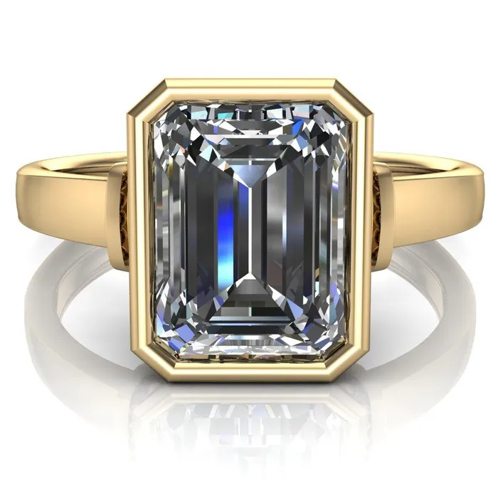 Rings Fire Brilliance Romi Emerald Center Stone Filigree Euro Shank Ring
