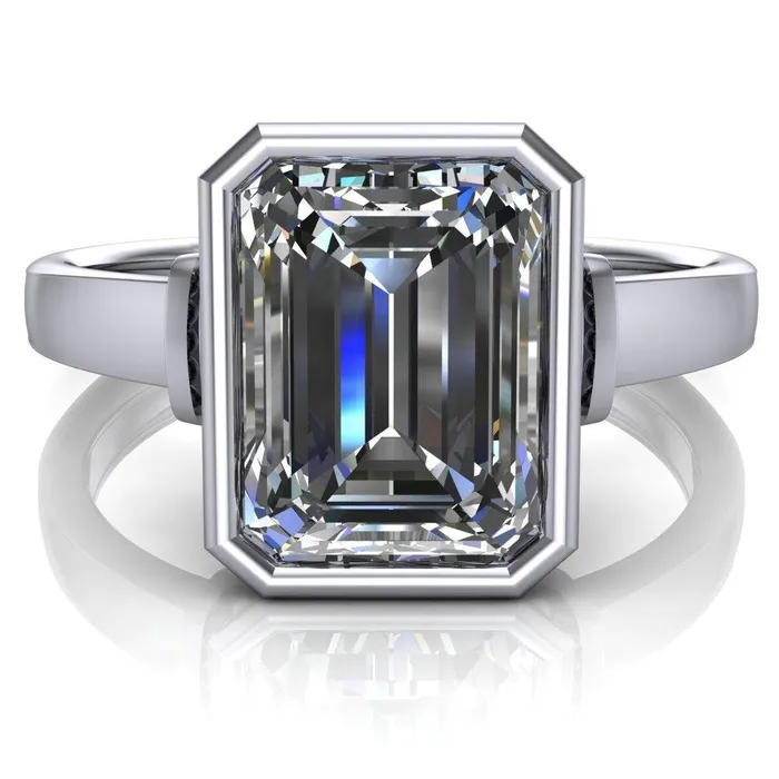 Rings Fire Brilliance Romi Emerald Center Stone Filigree Euro Shank Ring