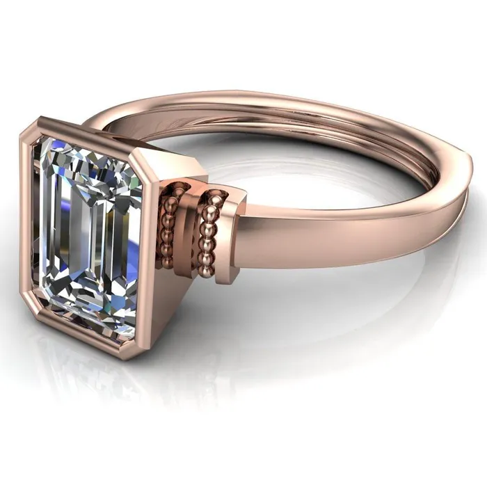Rings Fire Brilliance Romi Emerald Center Stone Filigree Euro Shank Ring
