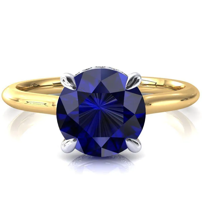 Rings Fire Brilliance Secret Round Blue Sapphire 4 Prong Floating Halo Engagement Ring Rings Fire Brilliance Secret Round Blue Sapphire 4 Prong Floating Halo Engagement Ring