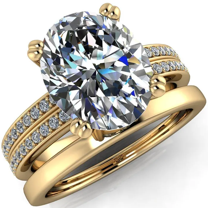 Rings Fire Brilliance Sophina Oval Center Stone 4 Double Prong Split Shank Engagement Ring