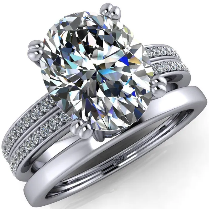 Rings Fire Brilliance Sophina Oval Center Stone 4 Double Prong Split Shank Engagement Ring