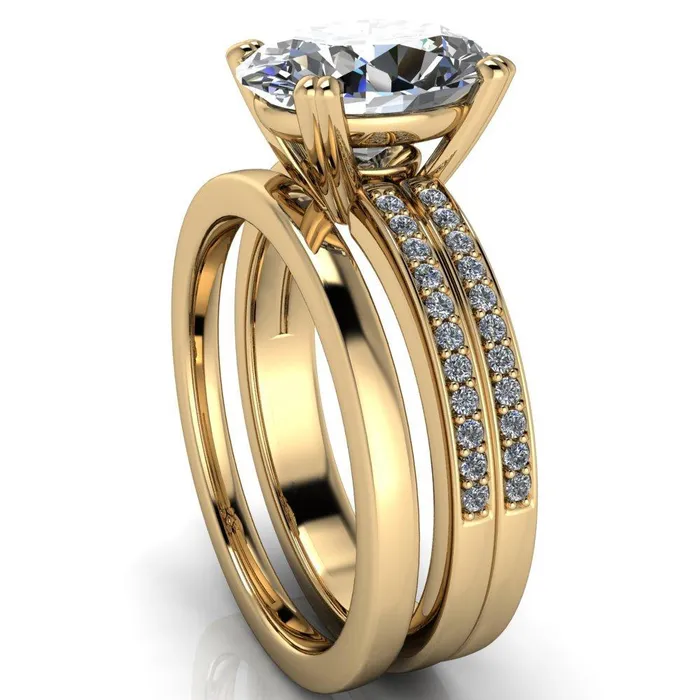 Rings Fire Brilliance Sophina Oval Center Stone 4 Double Prong Split Shank Engagement Ring