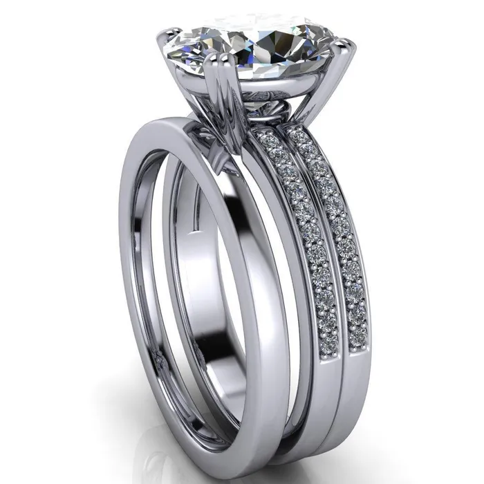 Rings Fire Brilliance Sophina Oval Center Stone 4 Double Prong Split Shank Engagement Ring