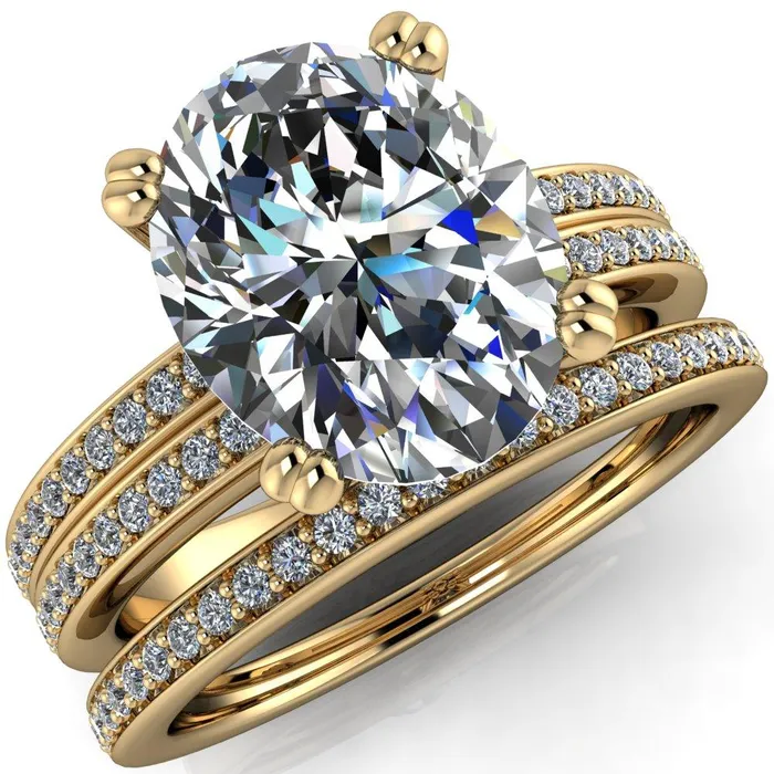 Rings Fire Brilliance Sophina Oval Center Stone 4 Double Prong Split Shank Engagement Ring