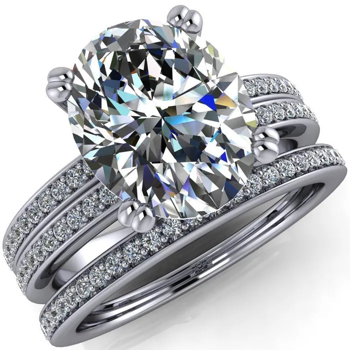 Rings Fire Brilliance Sophina Oval Center Stone 4 Double Prong Split Shank Engagement Ring