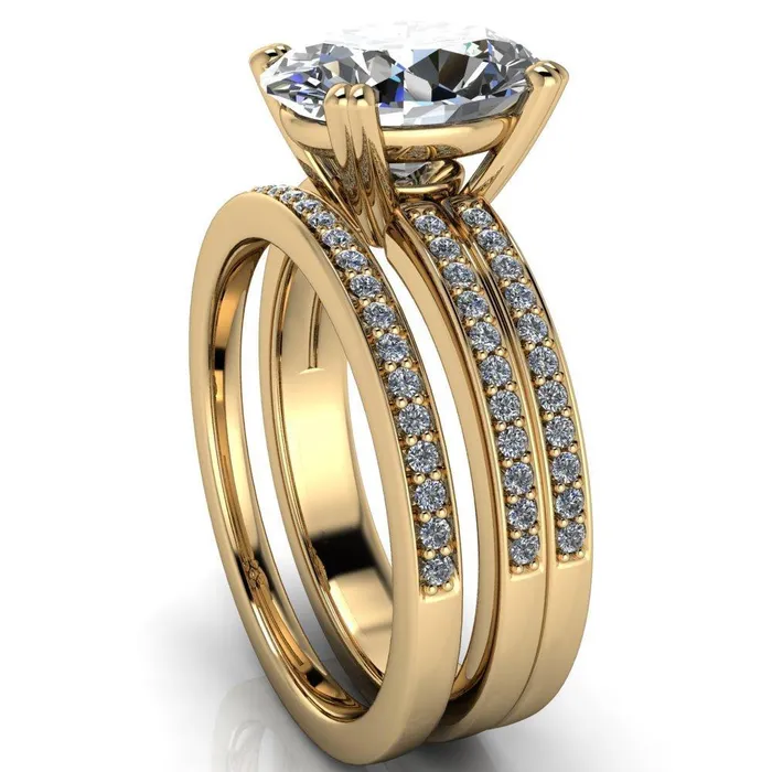 Rings Fire Brilliance Sophina Oval Center Stone 4 Double Prong Split Shank Engagement Ring