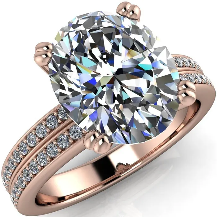 Rings Fire Brilliance Sophina Oval Center Stone 4 Double Prong Split Shank Engagement Ring
