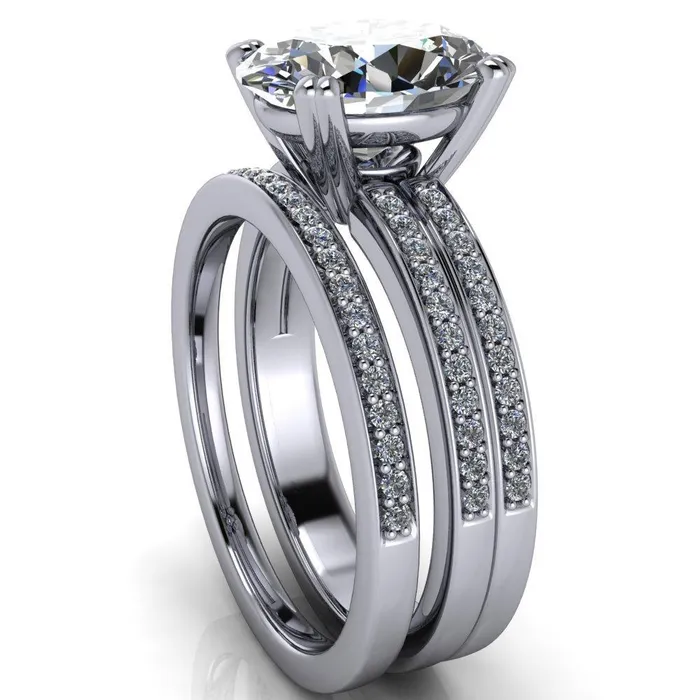 Rings Fire Brilliance Sophina Oval Center Stone 4 Double Prong Split Shank Engagement Ring