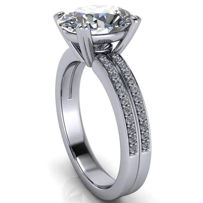 Rings Fire Brilliance Sophina Oval Center Stone 4 Double Prong Split Shank Engagement Ring