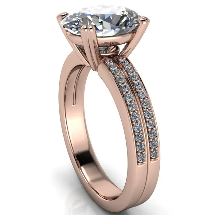 Rings Fire Brilliance Sophina Oval Center Stone 4 Double Prong Split Shank Engagement Ring