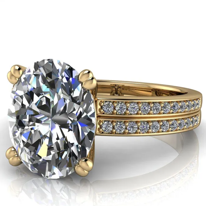 Rings Fire Brilliance Sophina Oval Center Stone 4 Double Prong Split Shank Engagement Ring