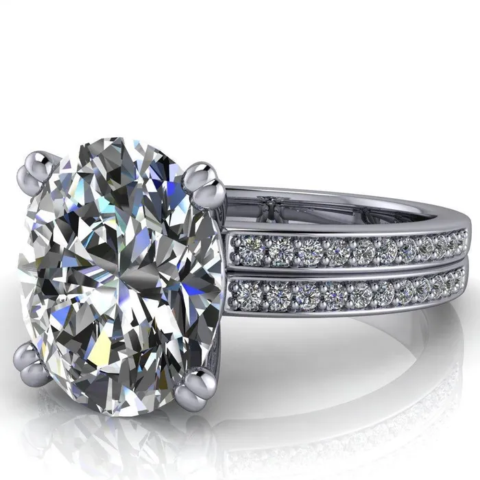 Rings Fire Brilliance Sophina Oval Center Stone 4 Double Prong Split Shank Engagement Ring