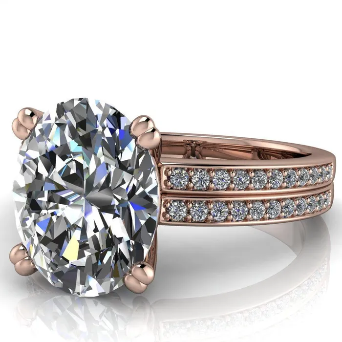 Rings Fire Brilliance Sophina Oval Center Stone 4 Double Prong Split Shank Engagement Ring