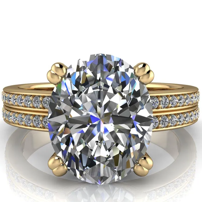 Rings Fire Brilliance Sophina Oval Center Stone 4 Double Prong Split Shank Engagement Ring