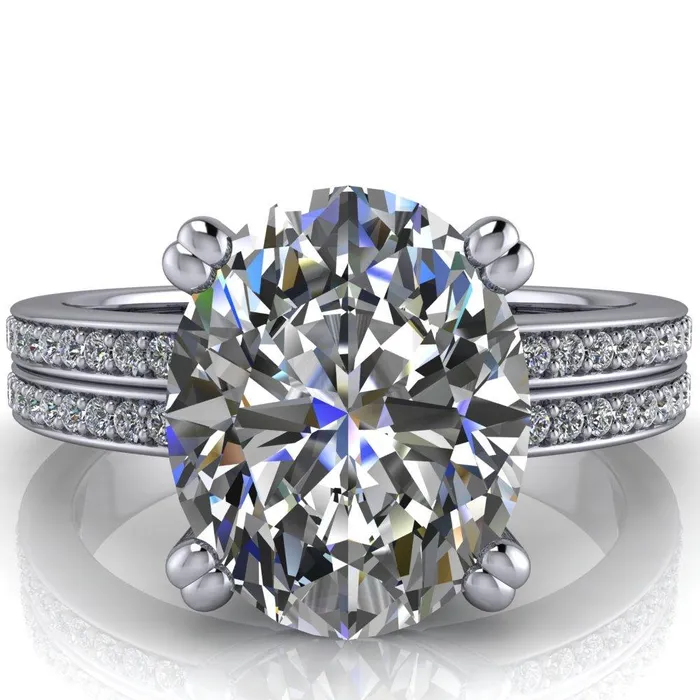 Rings Fire Brilliance Sophina Oval Center Stone 4 Double Prong Split Shank Engagement Ring