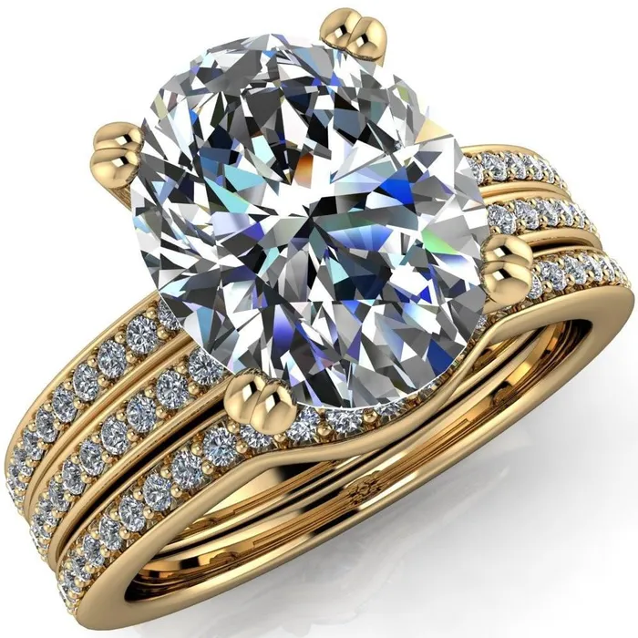 Rings Fire Brilliance Sophina Oval Center Stone 4 Double Prong Split Shank Engagement Ring