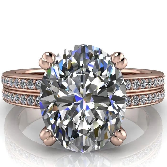 Rings Fire Brilliance Sophina Oval Center Stone 4 Double Prong Split Shank Engagement Ring