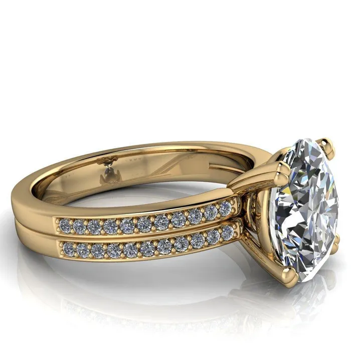 Rings Fire Brilliance Sophina Oval Center Stone 4 Double Prong Split Shank Engagement Ring