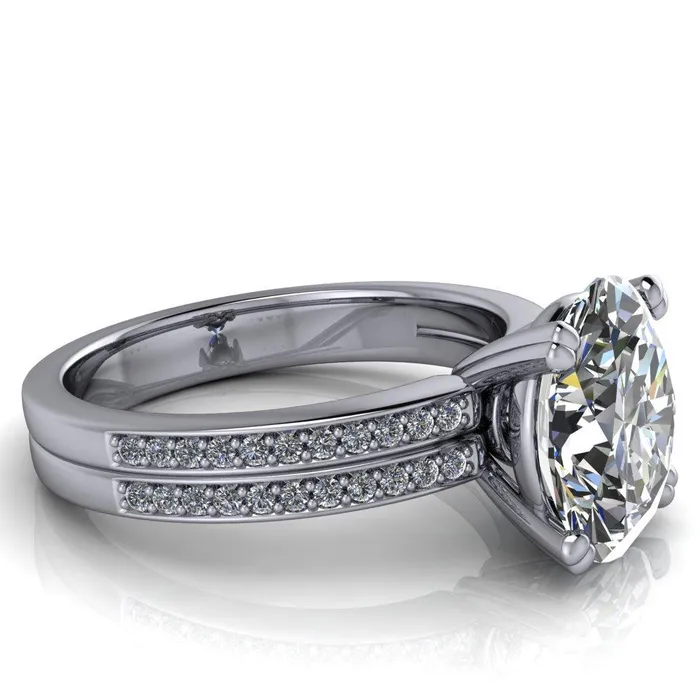 Rings Fire Brilliance Sophina Oval Center Stone 4 Double Prong Split Shank Engagement Ring
