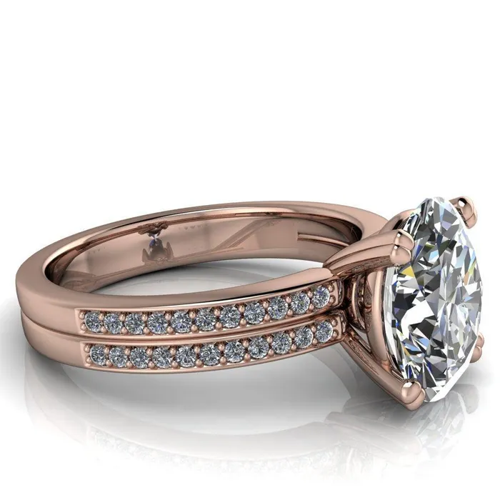 Rings Fire Brilliance Sophina Oval Center Stone 4 Double Prong Split Shank Engagement Ring