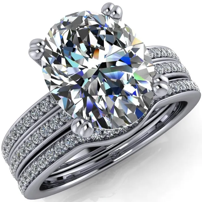 Rings Fire Brilliance Sophina Oval Center Stone 4 Double Prong Split Shank Engagement Ring
