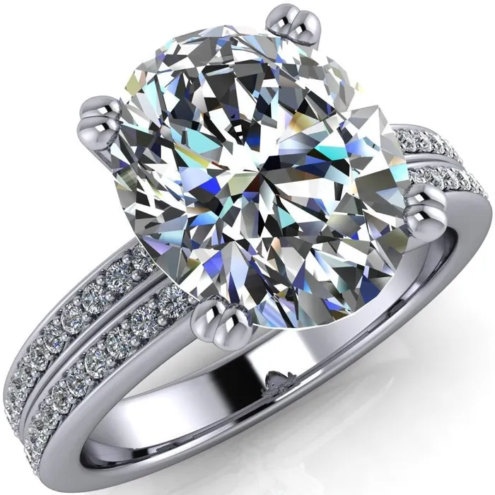 Rings Fire Brilliance Sophina Oval Center Stone 4 Double Prong Split Shank Engagement Ring