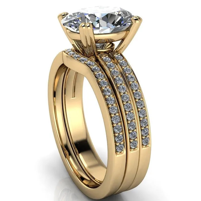 Rings Fire Brilliance Sophina Oval Center Stone 4 Double Prong Split Shank Engagement Ring
